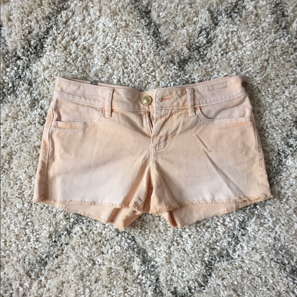 Lauren Conrad fringe jean shorts